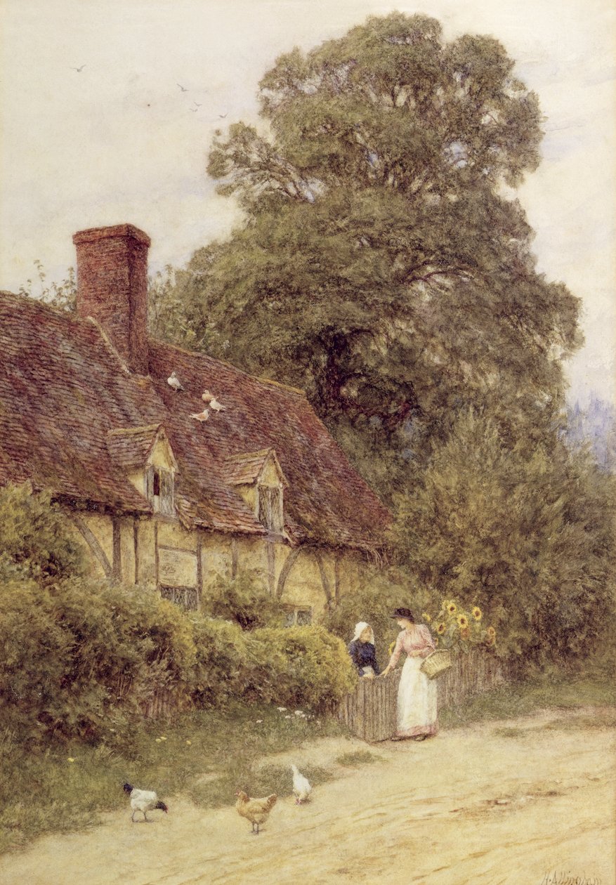Det gamle postkontor, Brook, nær Witley, Surrey af Helen Allingham
