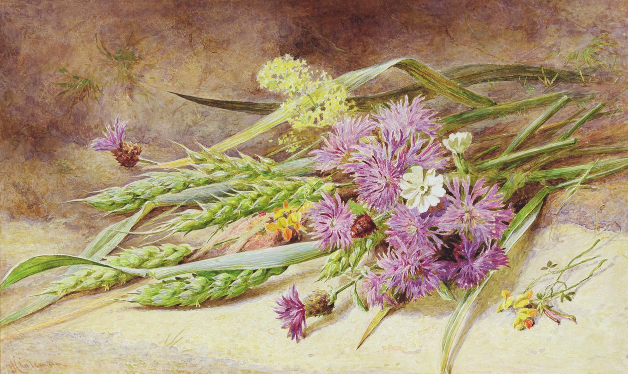Grøn hvede og vilde blomster af Helen Cordelia Coleman Angell