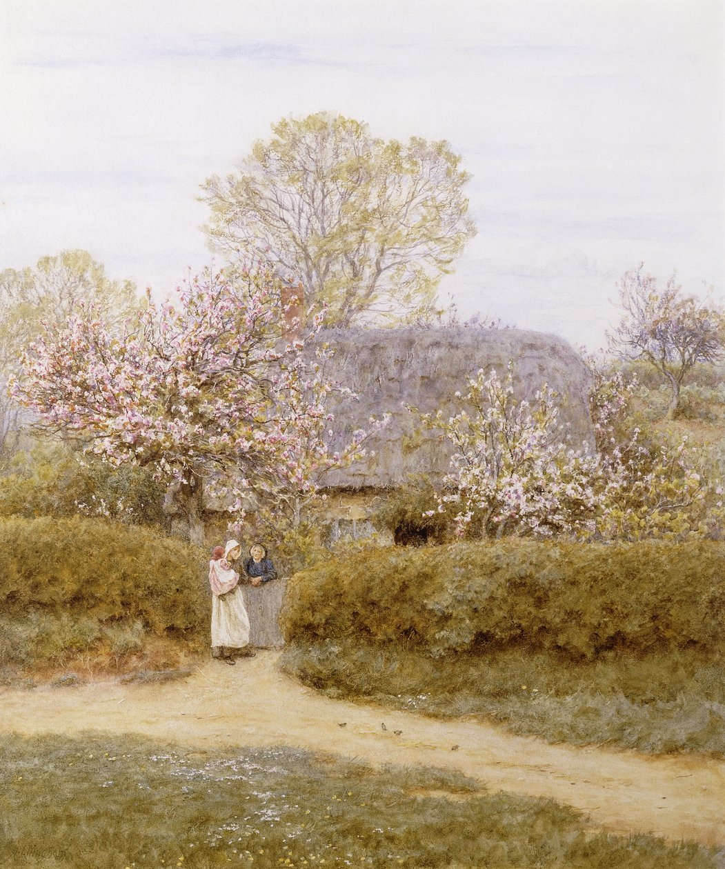 På School Green, Isle of Wight, af Helen Allingham