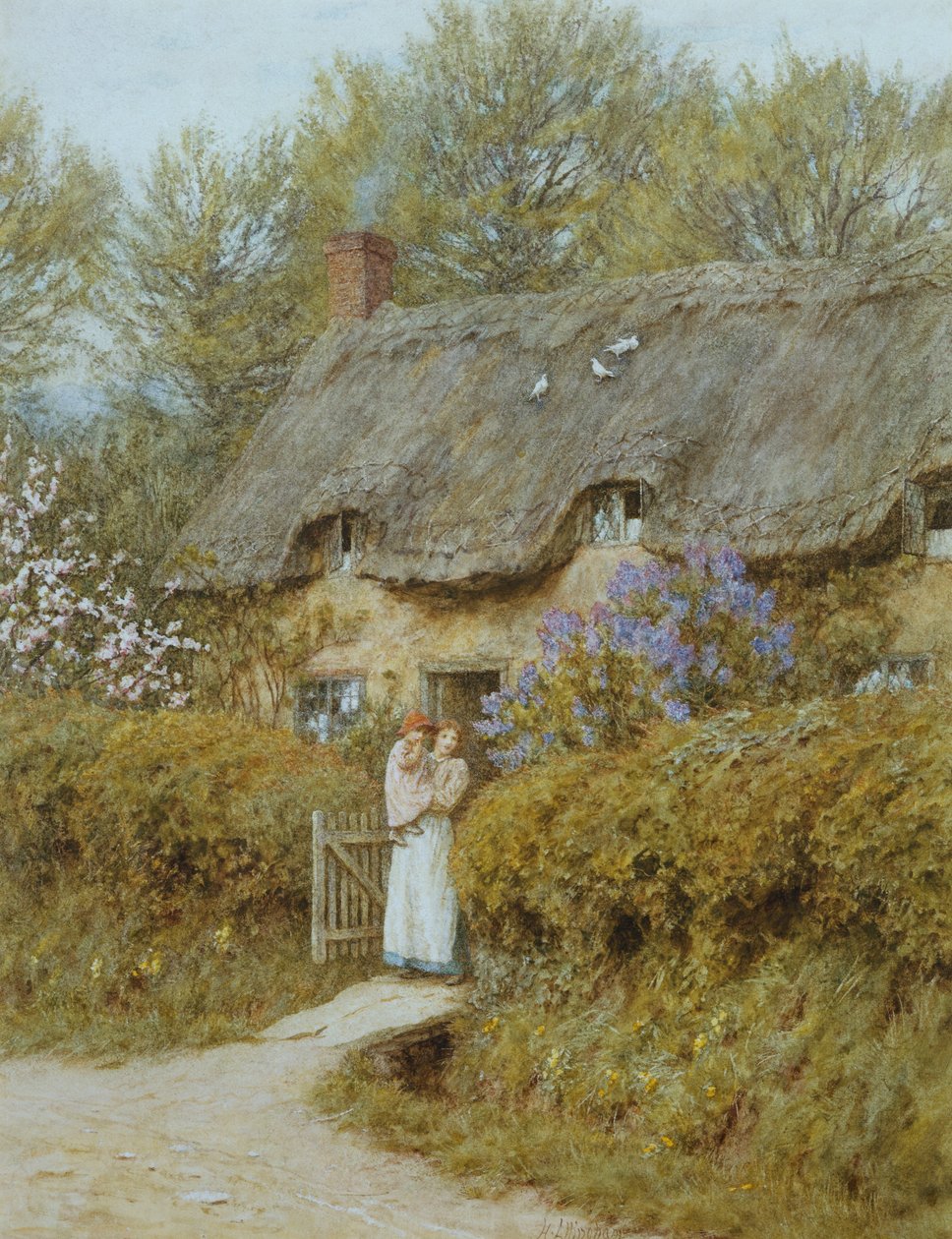 Tæt på Freshwater, Isle of Wight af Helen Allingham