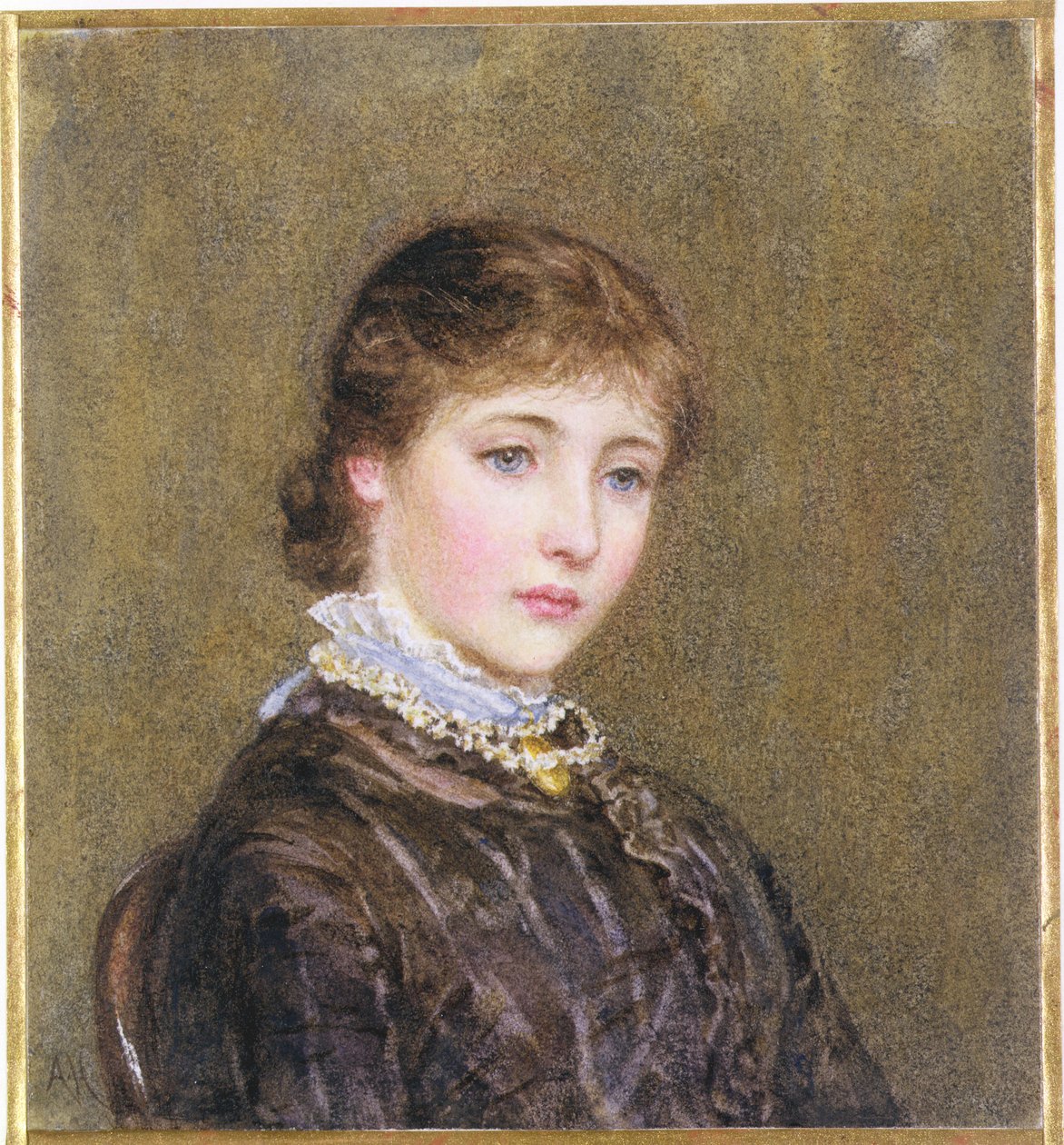 Portræt af en ung pige (wc) af Helen Allingham
