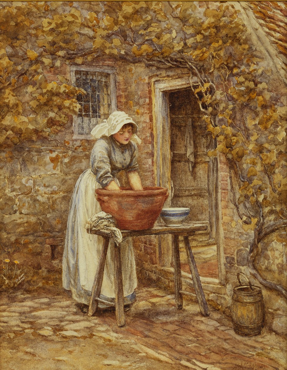 vaskedag, af Helen Allingham
