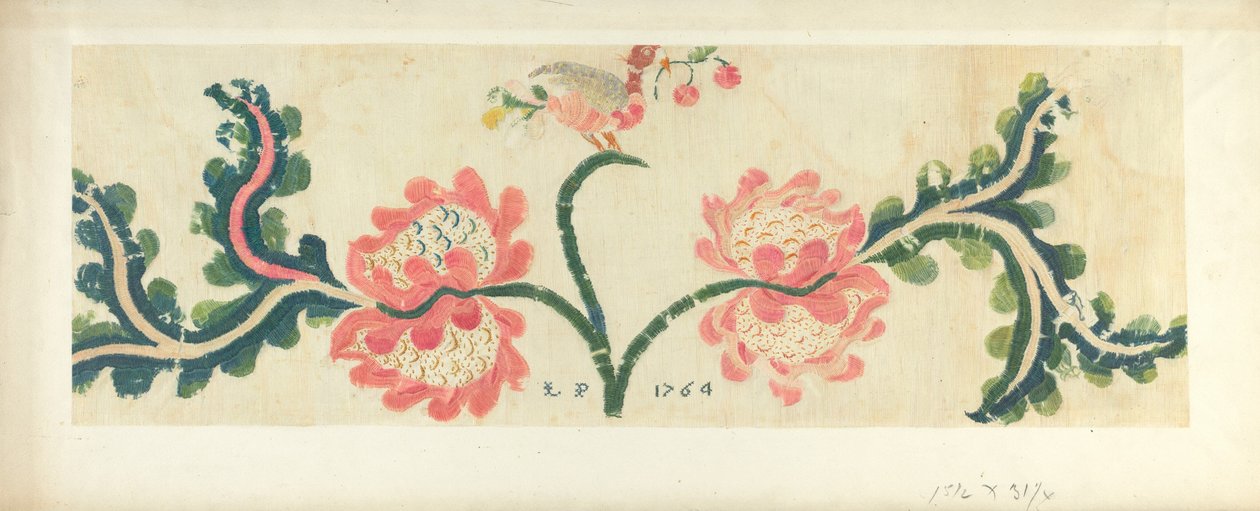 Crewel Sengeophæng, ca. 1938. af Helen E. Gilman
