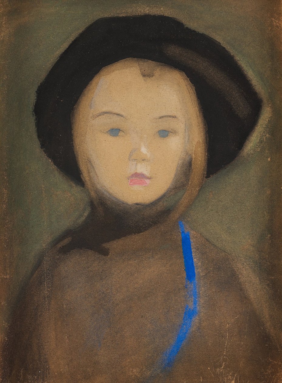 Pige med blåt bånd, 1909. af Helene Schjerfbeck