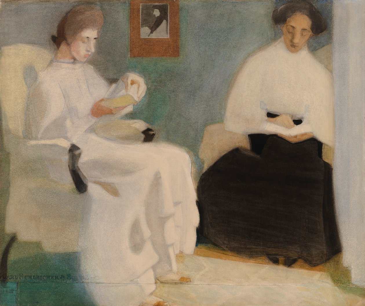 Piger læser, 1907. af Helene Schjerfbeck