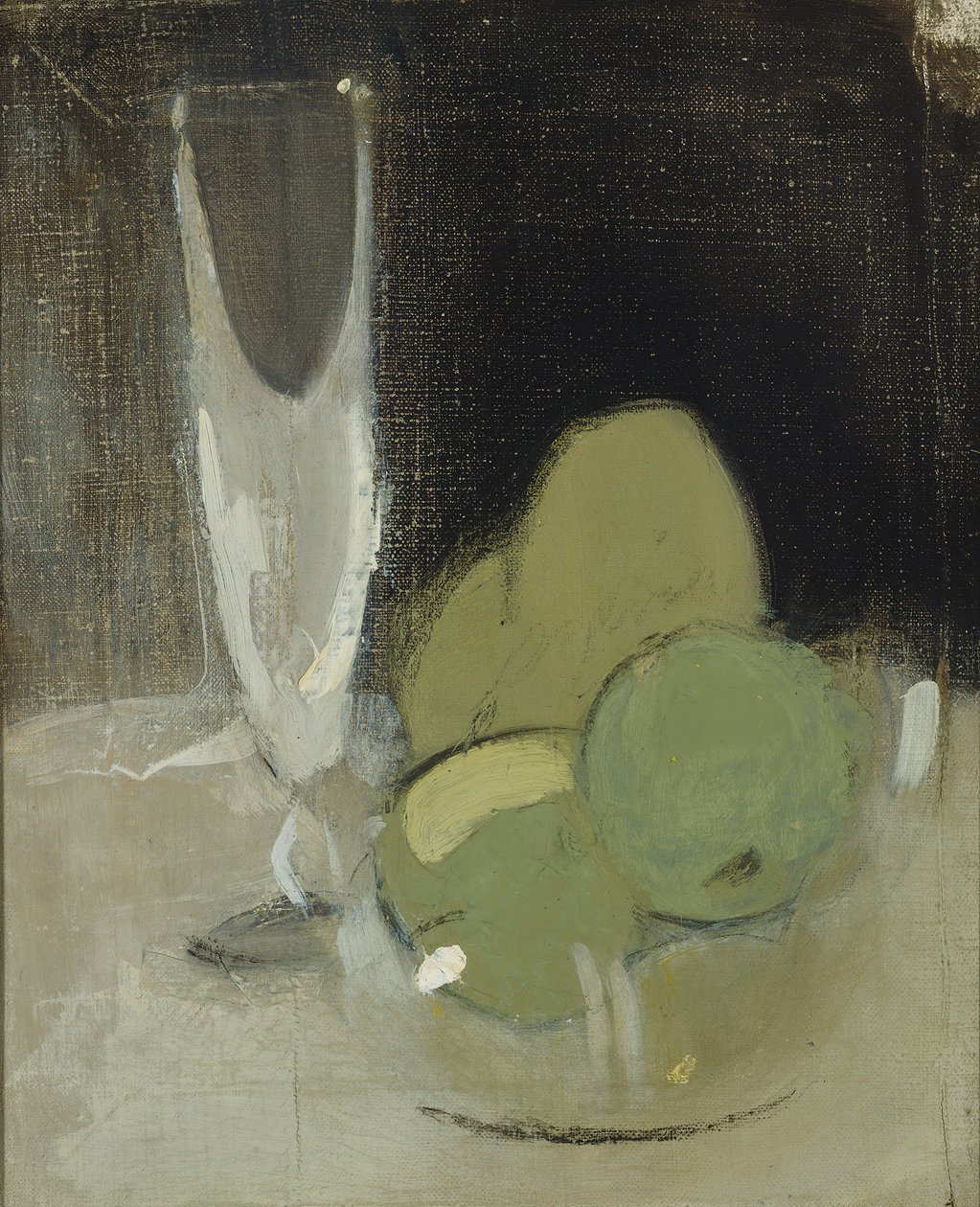 Grønne æbler og champagneglas, 1934. af Helene Schjerfbeck