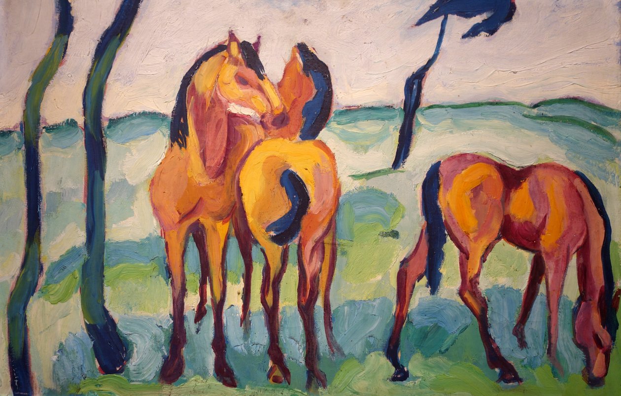 Tre heste af Helmuth Macke