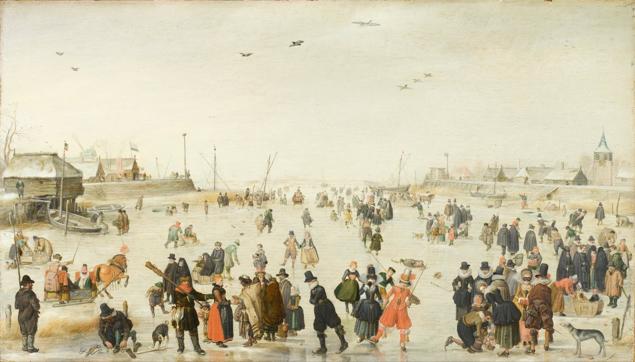 Vinterscene på en frossen kanal af Hendrick Avercamp
