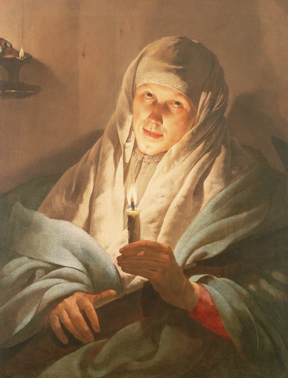 En kvinde med et lys og et kors af Hendrick ter Brugghen