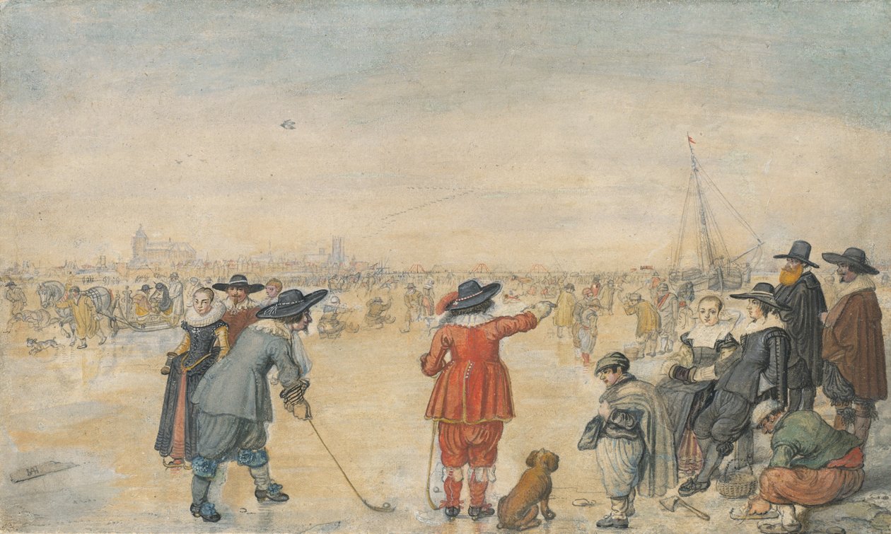 Vinterlege på Frozen River Ijssel af Hendrick Avercamp