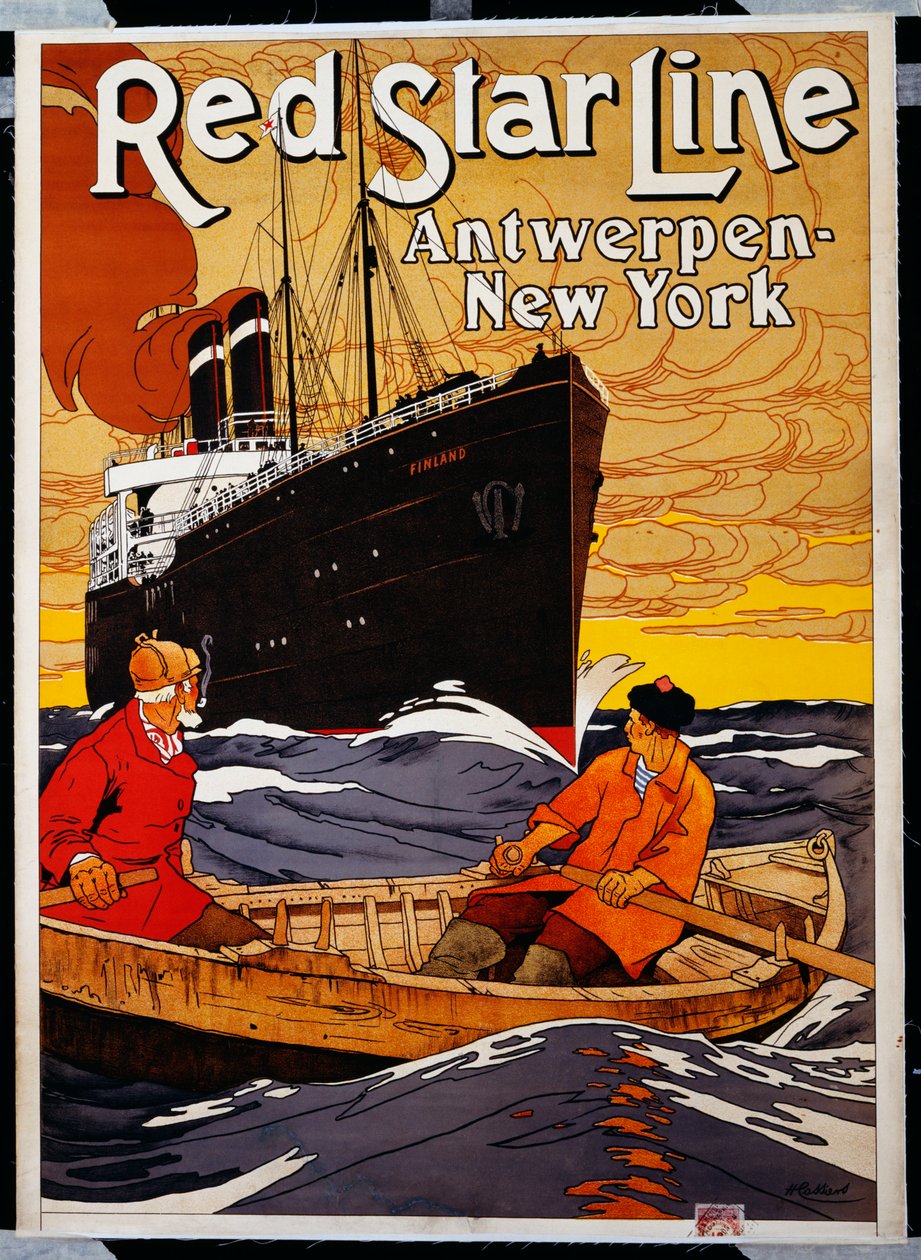 Red Star Line, ca. 1900 (litografi i farver) af Hendrick Cassiers