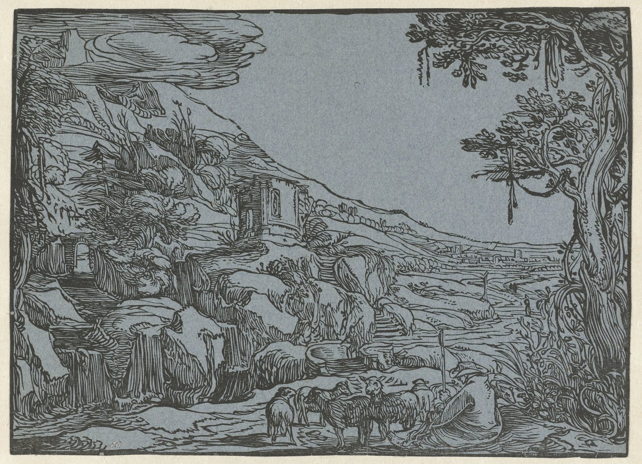Arkadisk landskab af Hendrick Goltzius (rejected attribution)