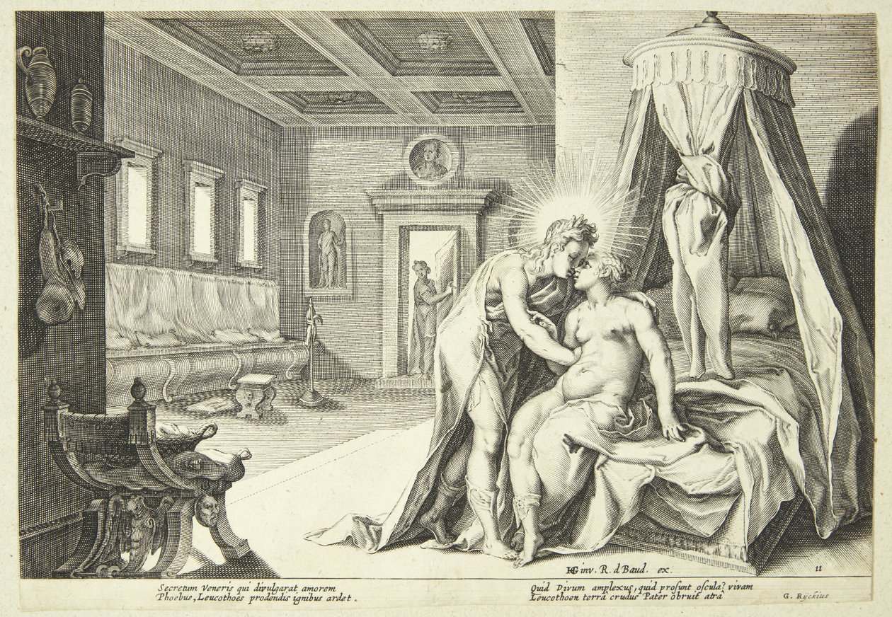 Apollon misbruger Leucothoe af Hendrick Goltzius