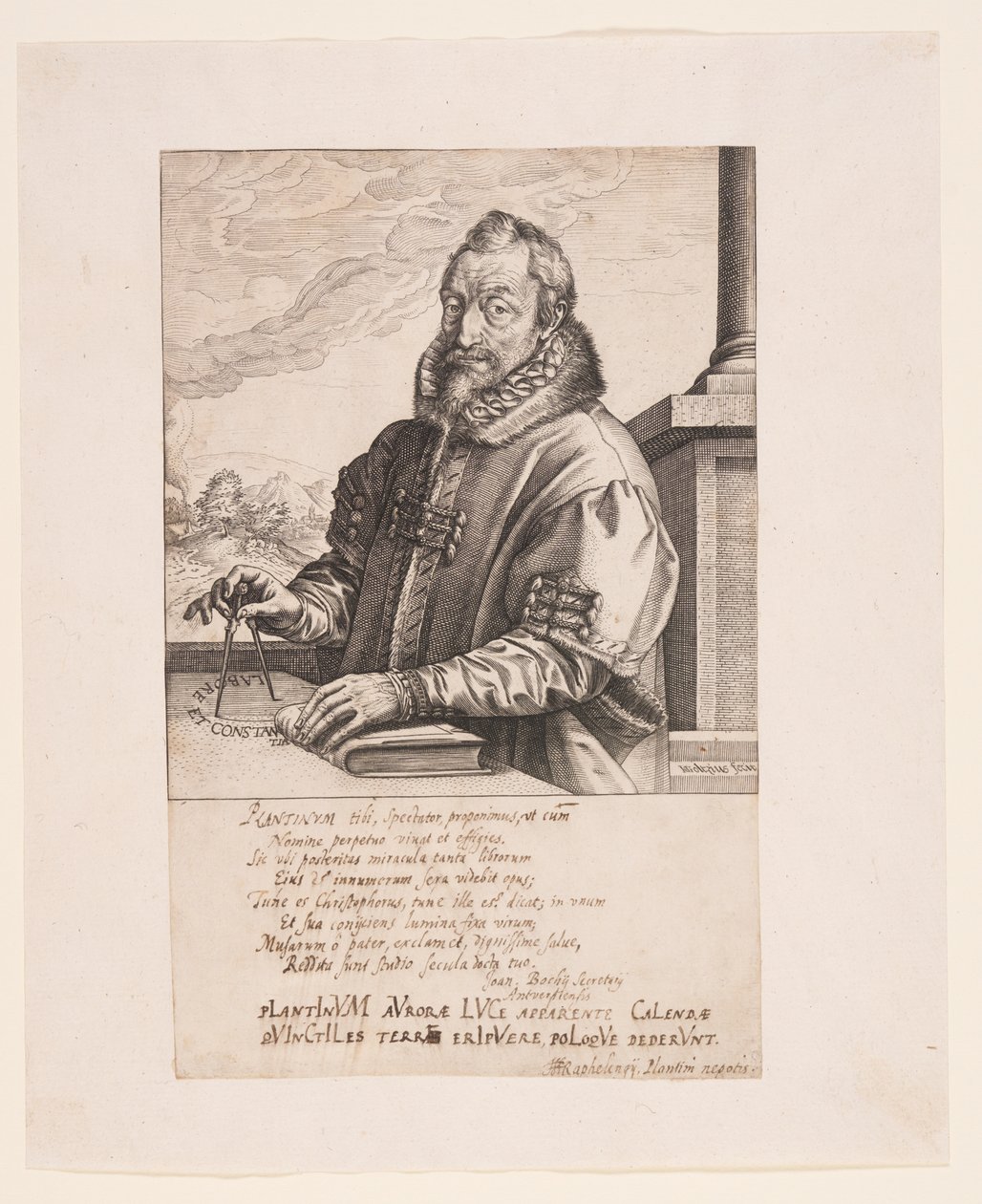 Christopher Plantin, forlægger i Antwerpen af Hendrick Goltzius