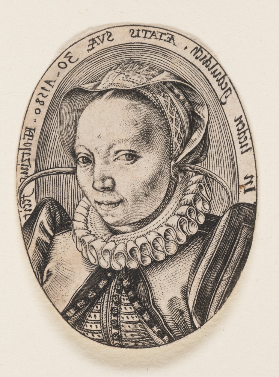 Grietgen Jansdochter, kunstnerens kone af Hendrick Goltzius