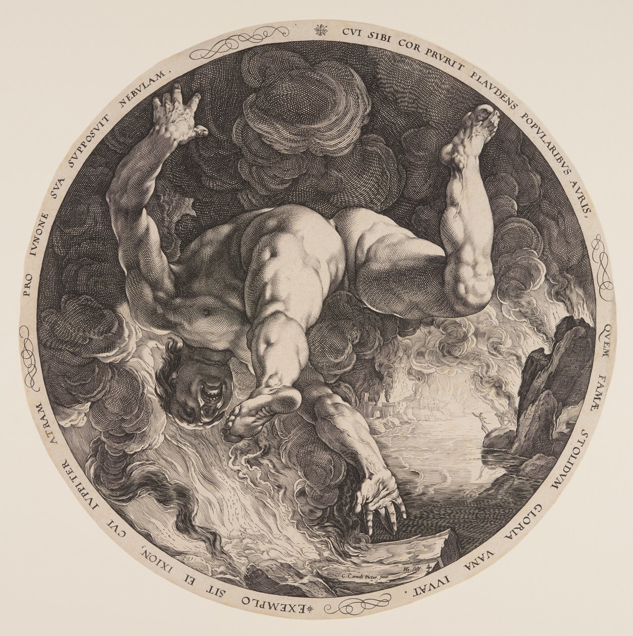 Ixion, fra De fire skændsler af Hendrick Goltzius