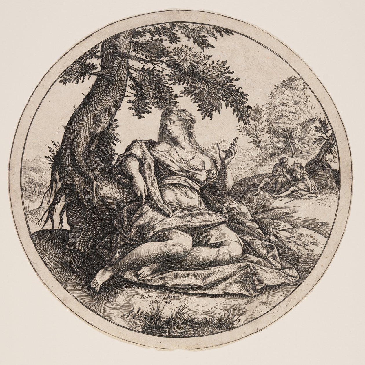 Juda og Thamar af Hendrick Goltzius