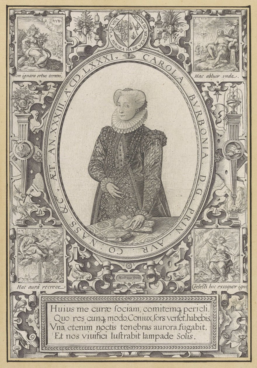 Portræt af Charlotte af Bourbon af Hendrick Goltzius