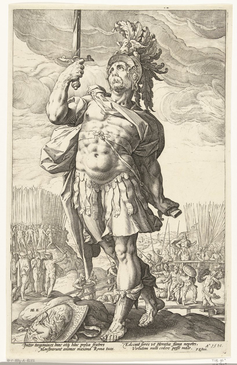 Publius Horace De Romeinse helden (serietitel) af Hendrick Goltzius