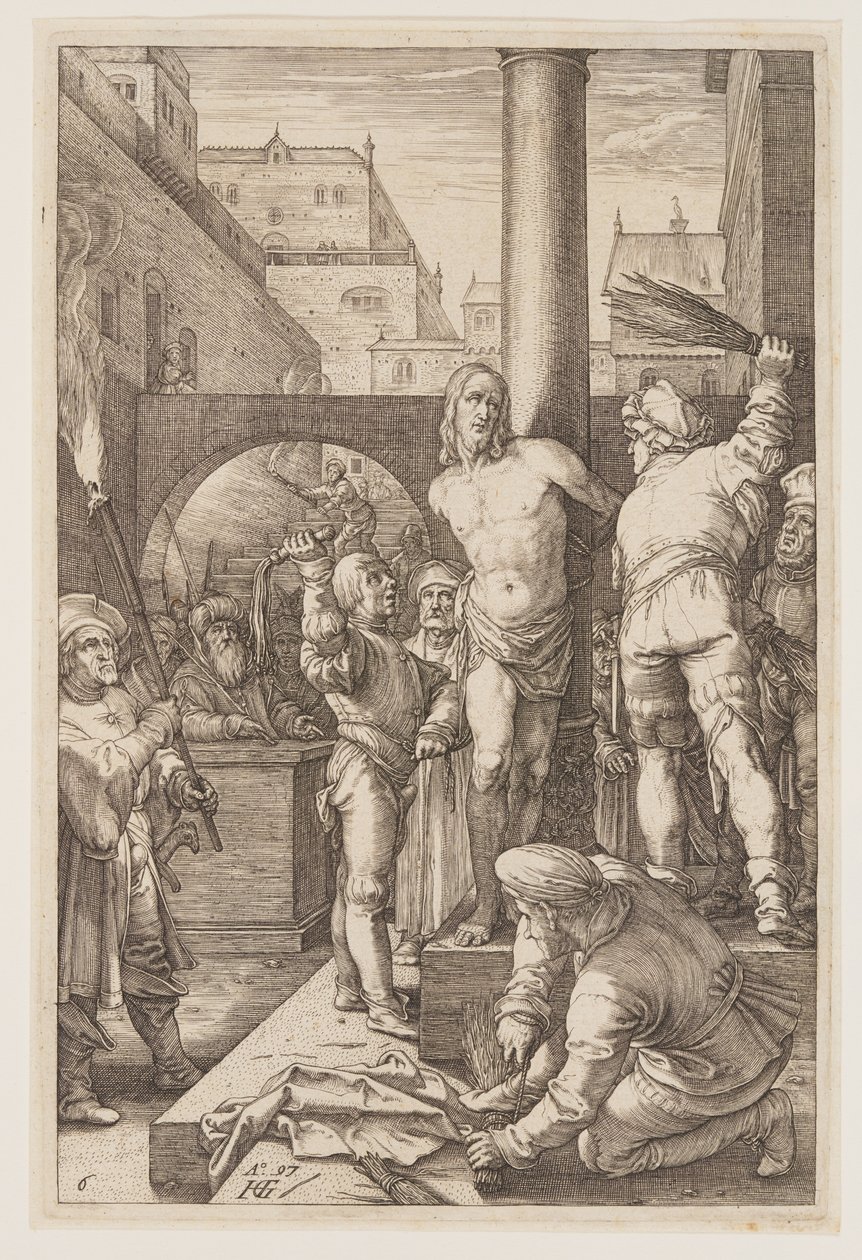 Flagellationen, fra The Passion af Hendrick Goltzius