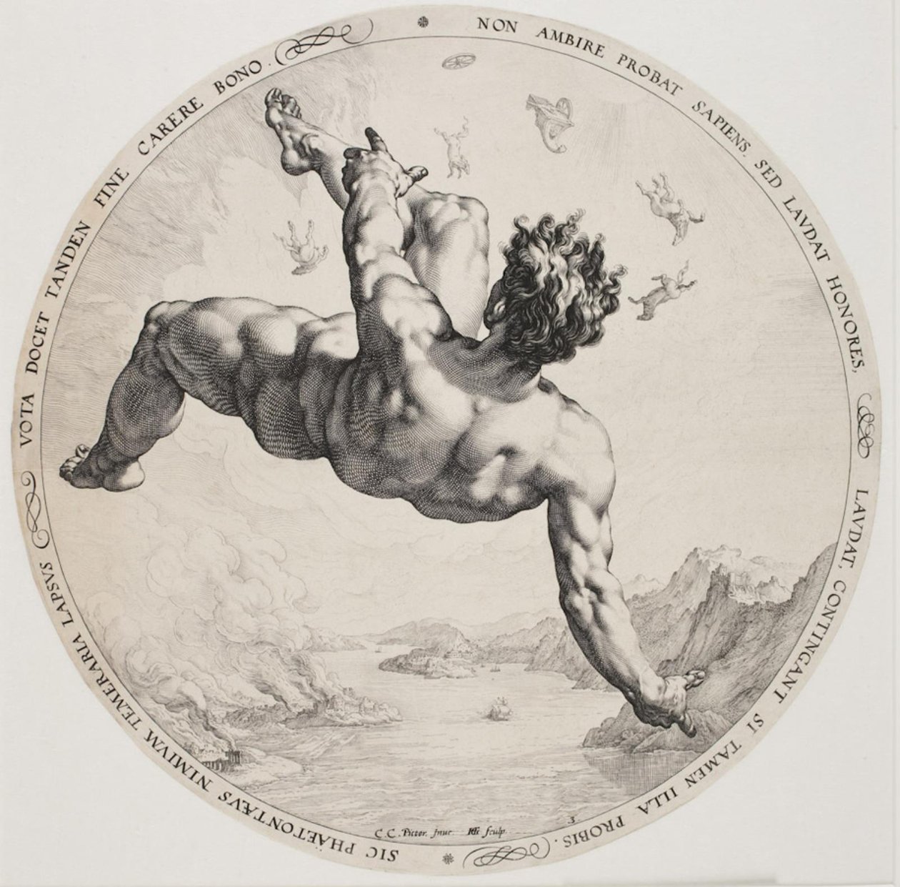 The Four Disgracers - Phaeton af Hendrick Goltzius