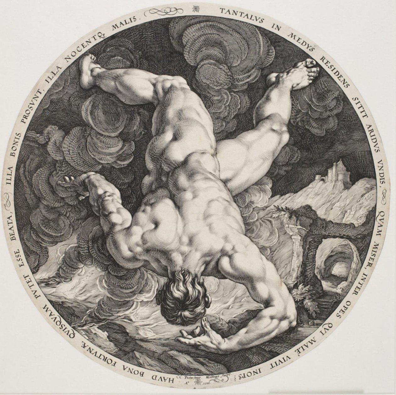 De fire vanærere - Tantalus af Hendrick Goltzius