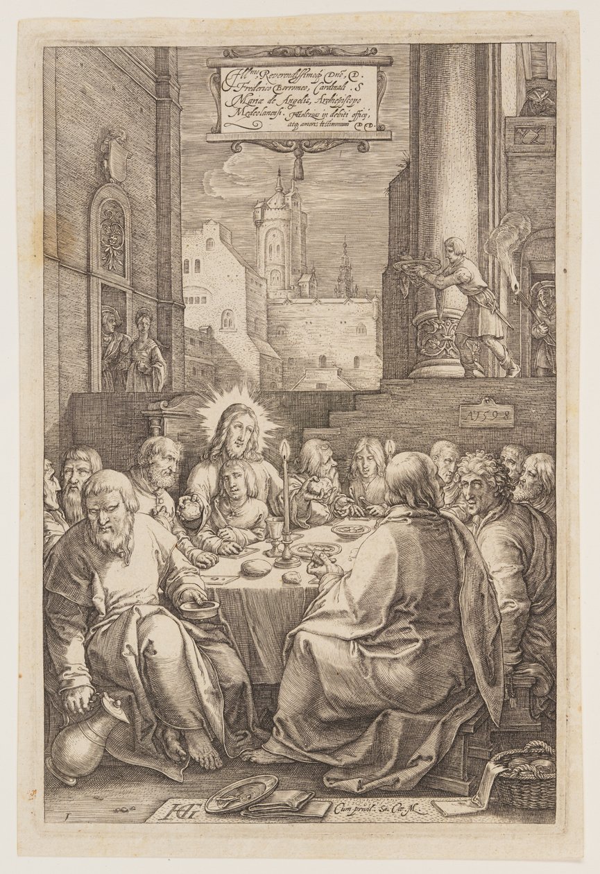 Den sidste nadver, fra The Passion af Hendrick Goltzius
