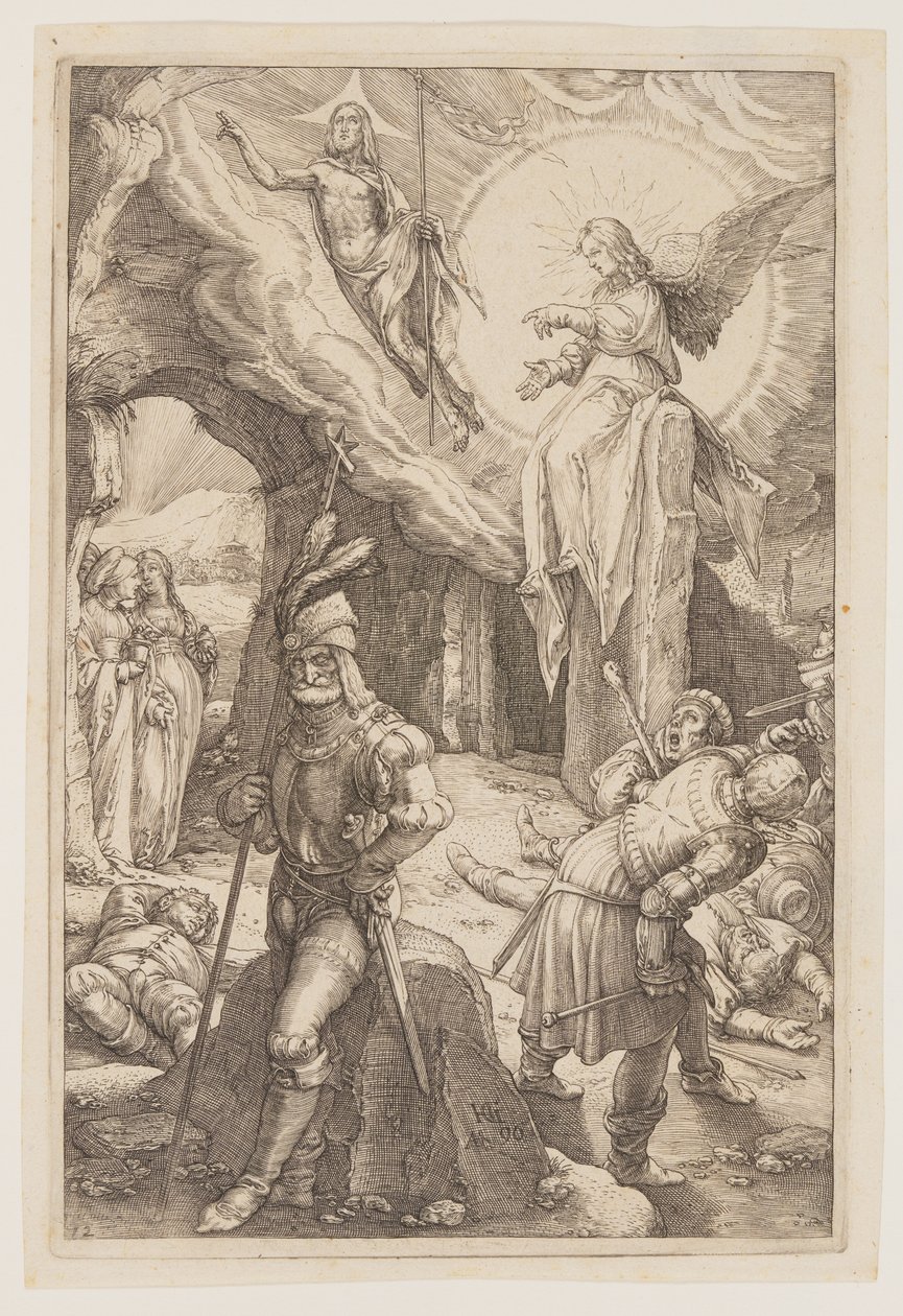 Opstandelsen, fra The Passion af Hendrick Goltzius