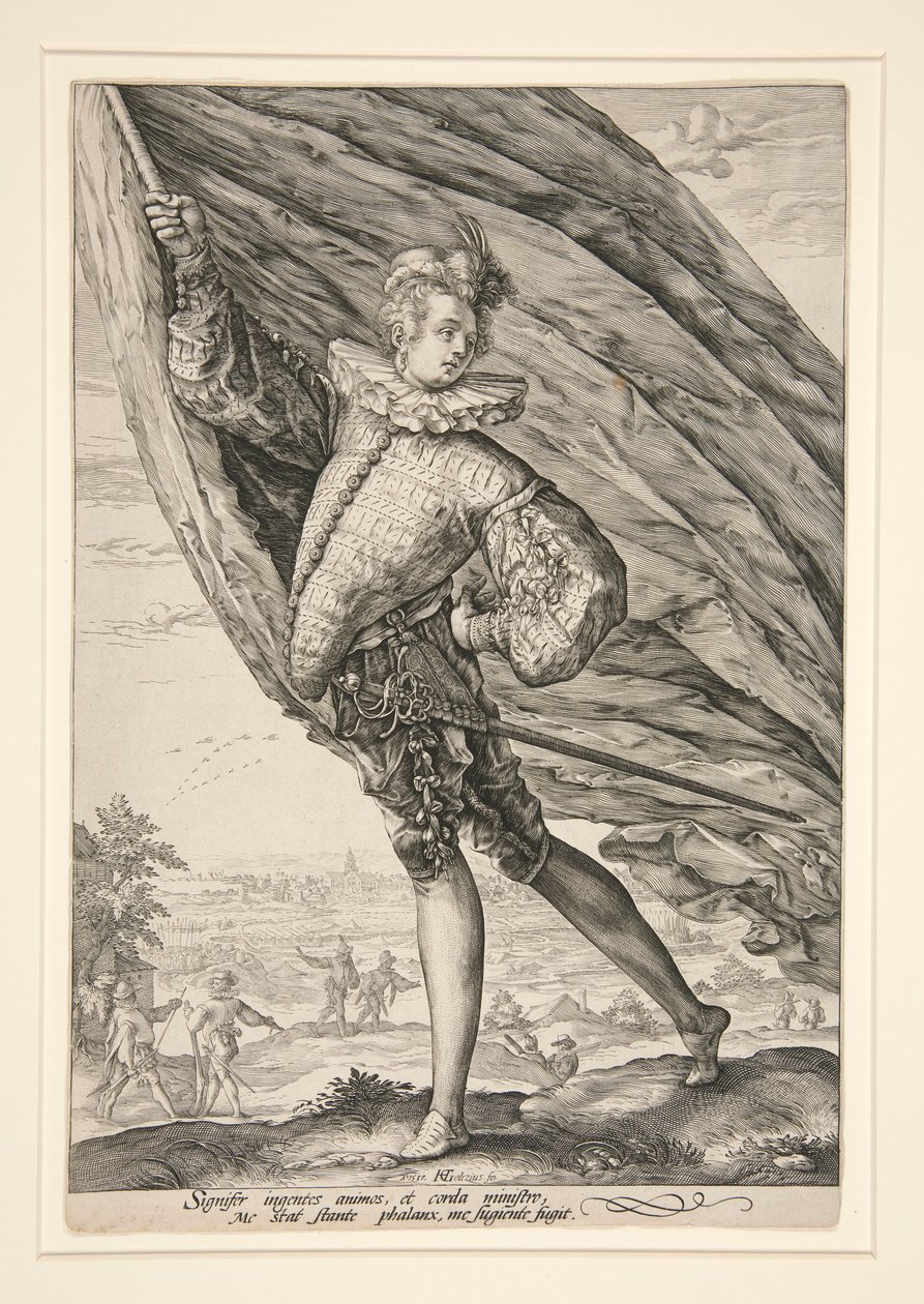 Fanebæreren, drejet til venstre af Hendrick Goltzius