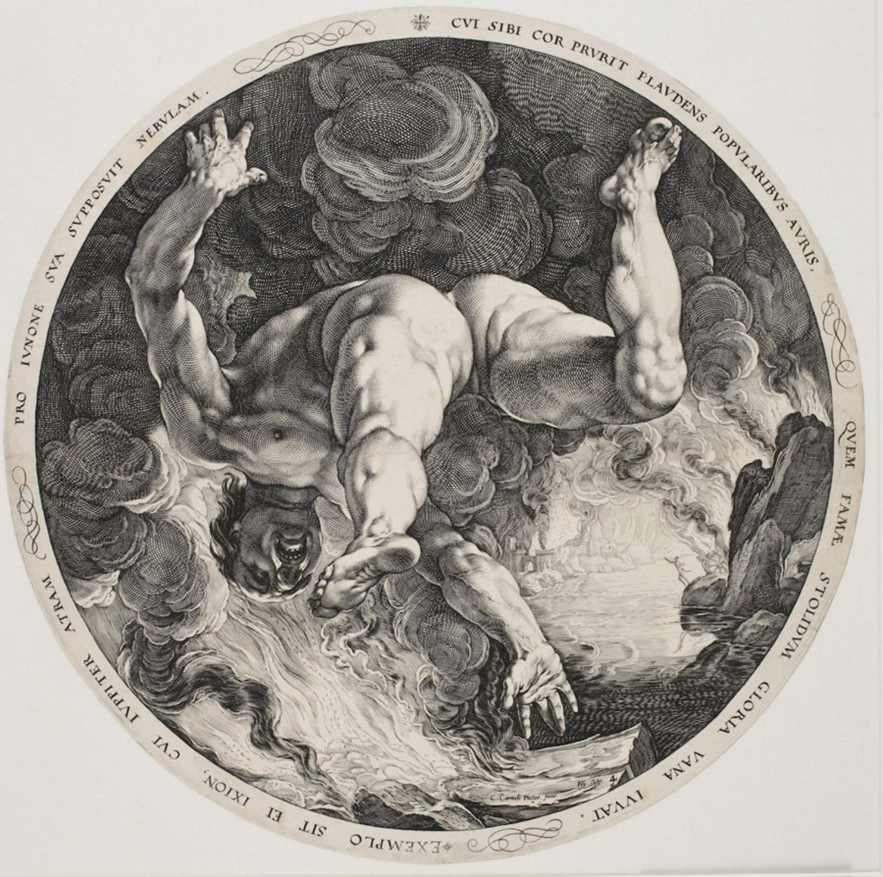 De fire Disgracers - Ixion af Hendrick Goltzius