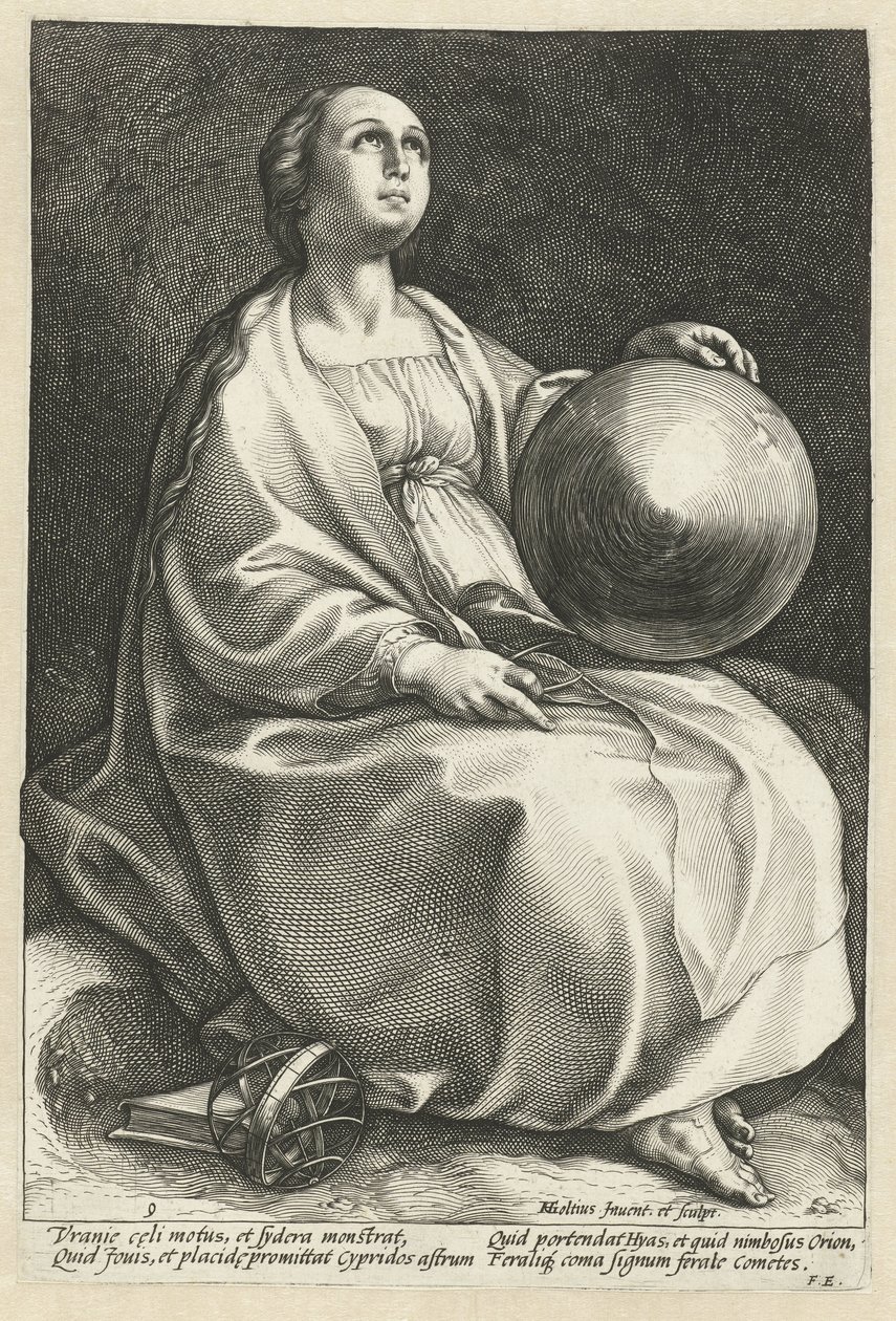 Urania The Nine Muses (serietitel) af Hendrick Goltzius