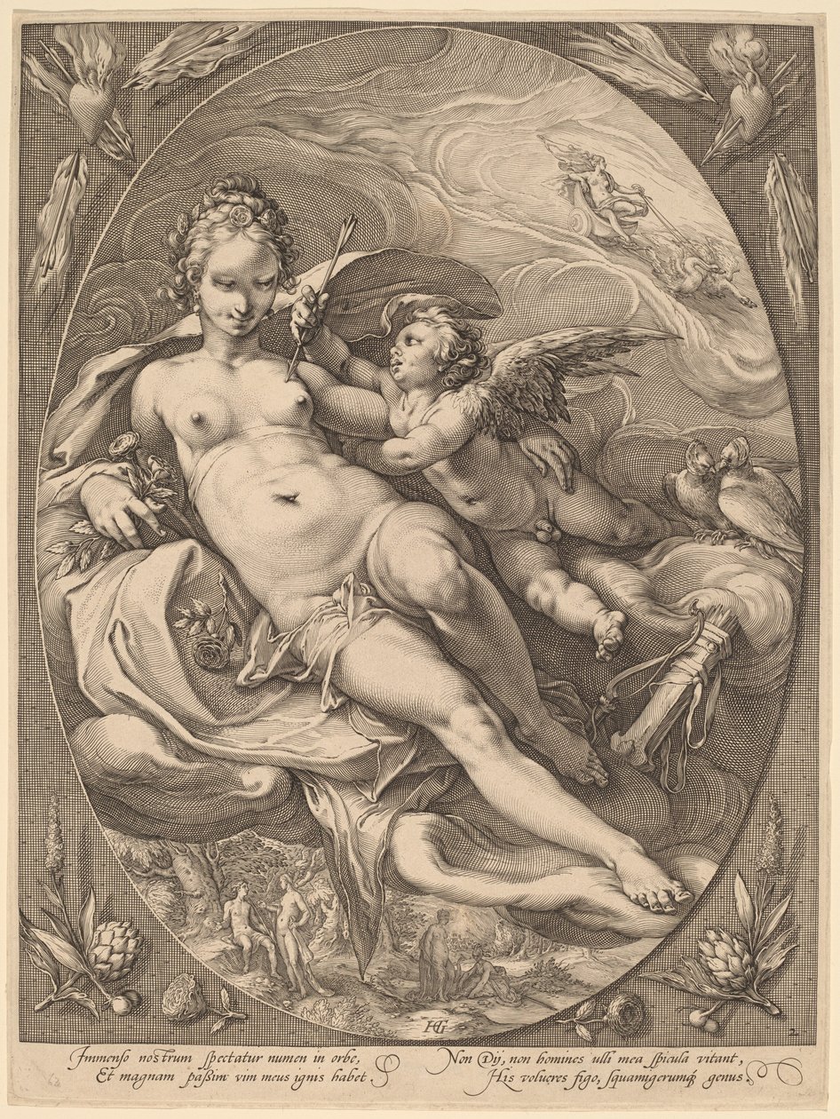 Venus og Amor af Hendrick Goltzius