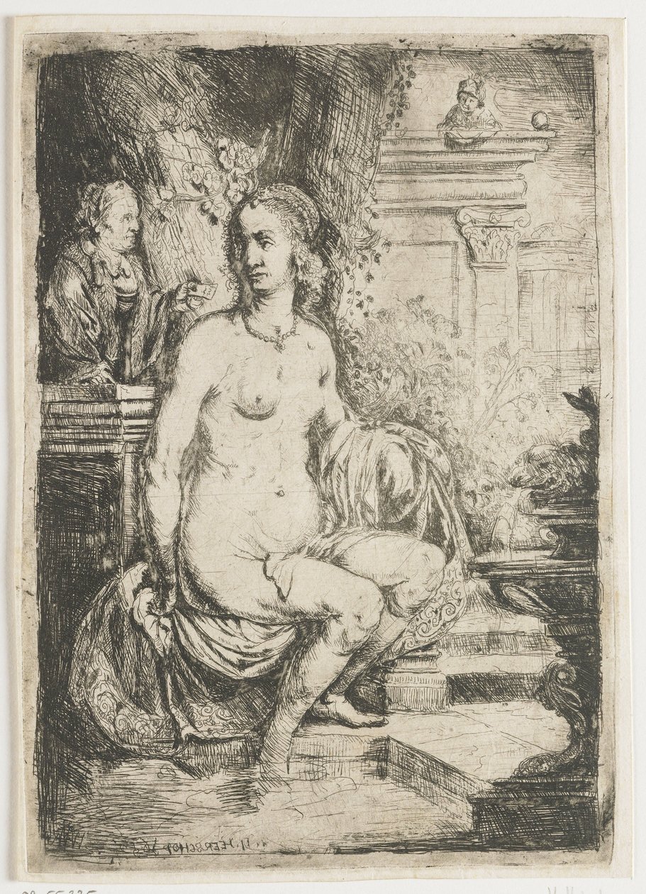 Batseba modtager brevet fra David af Hendrick Heerschop