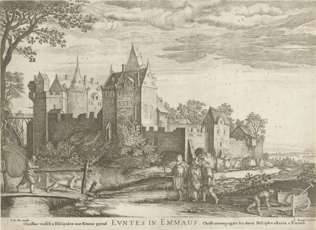 Emmaüsgangers Going to Emmaus (titel på objekt) af Hendrick Hondius (I)