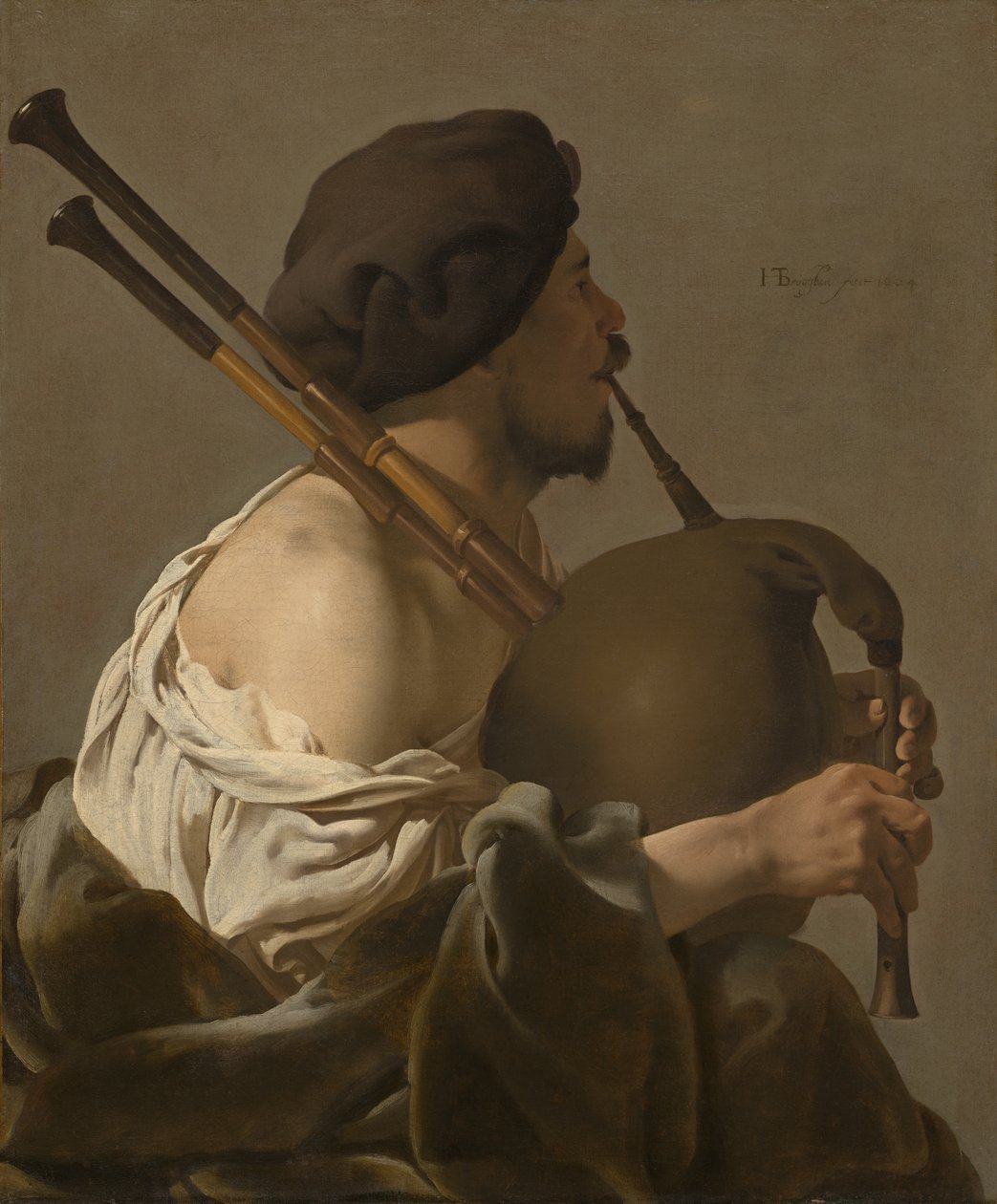 Sækkepibespiller af Hendrick ter Brugghen