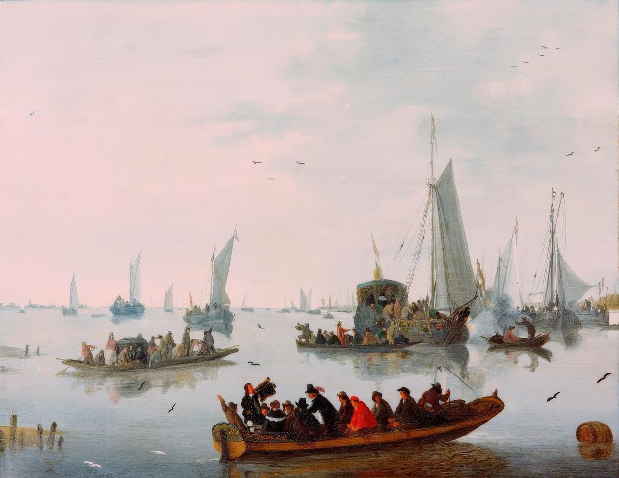 Festlig modtagelse af en statsyacht af Hendrick de Meyer