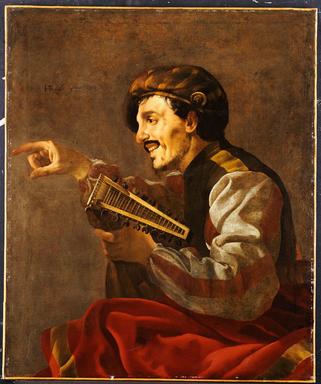 En siddende lutanist peger af Hendrick ter Brugghen