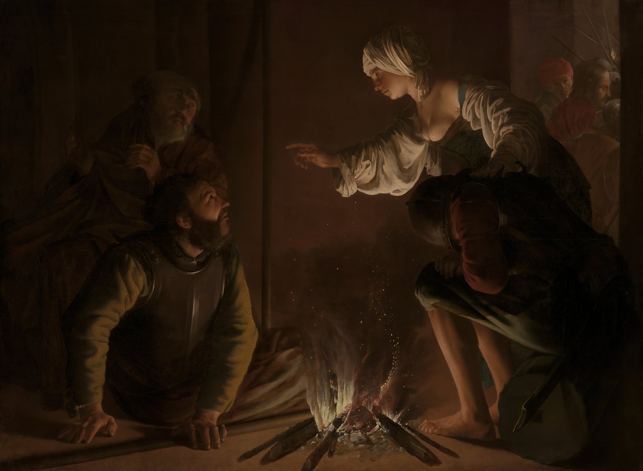 Sankt Peters fornægtelse, 16261629. af Hendrick ter Brugghen