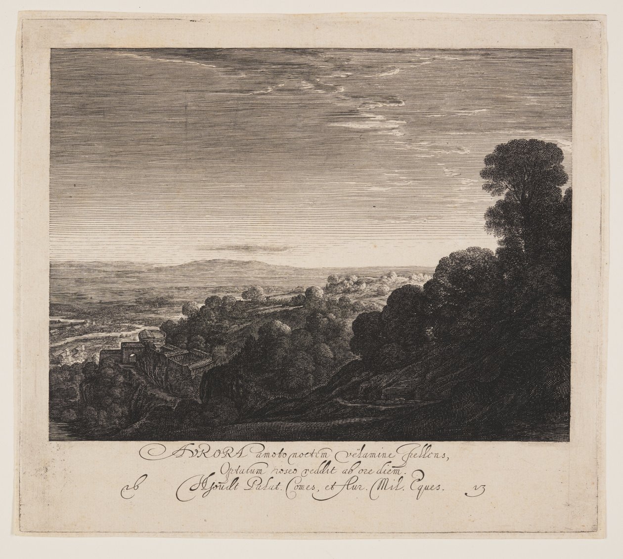 Aurora, landskab ved daggry af Hendrick von Goudt