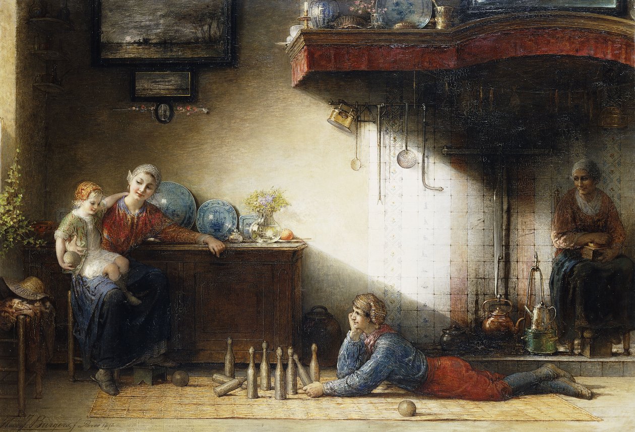 The Game of Skittles, 1872 af Hendrieus Jacobus Burgers