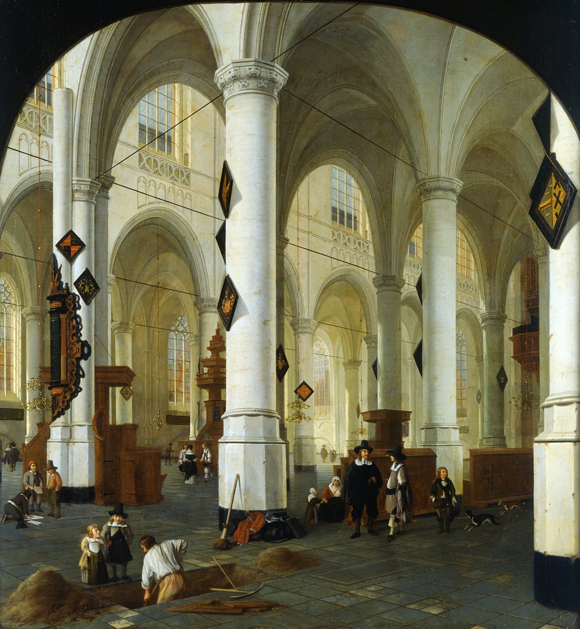 Interiør af Oude Kerk i Delft af Hendrik Cornelisz. van Vliet