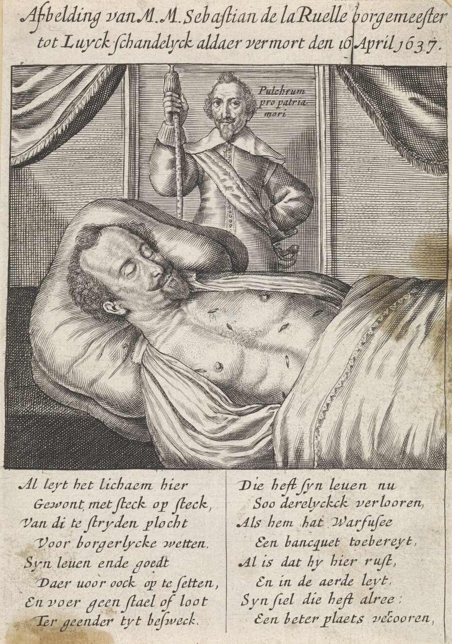 Død af Sebastien de La Ruelle af Hendrik Noël Natalis
