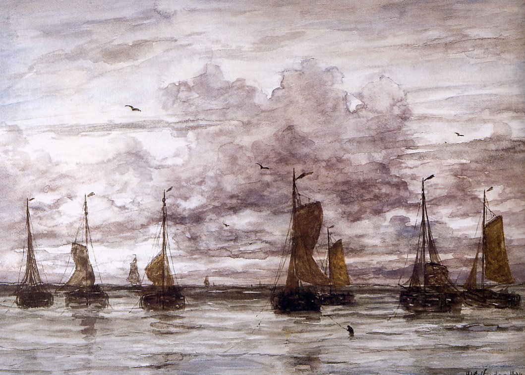 Skibe på anker af Hendrik Willem Mesdag