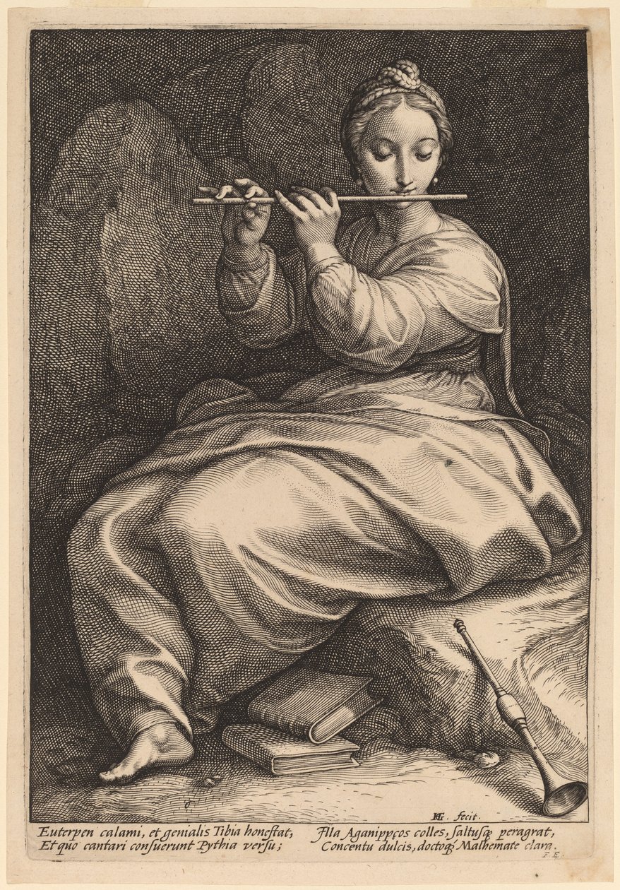 Euterpe af Hendrik Goltzius