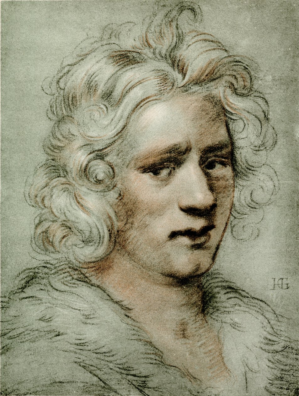 Hovedstudie af en ung mand af Hendrik Goltzius