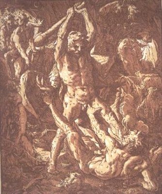 Hercules Killing Cacus (ætsning) af Hendrik Goltzius