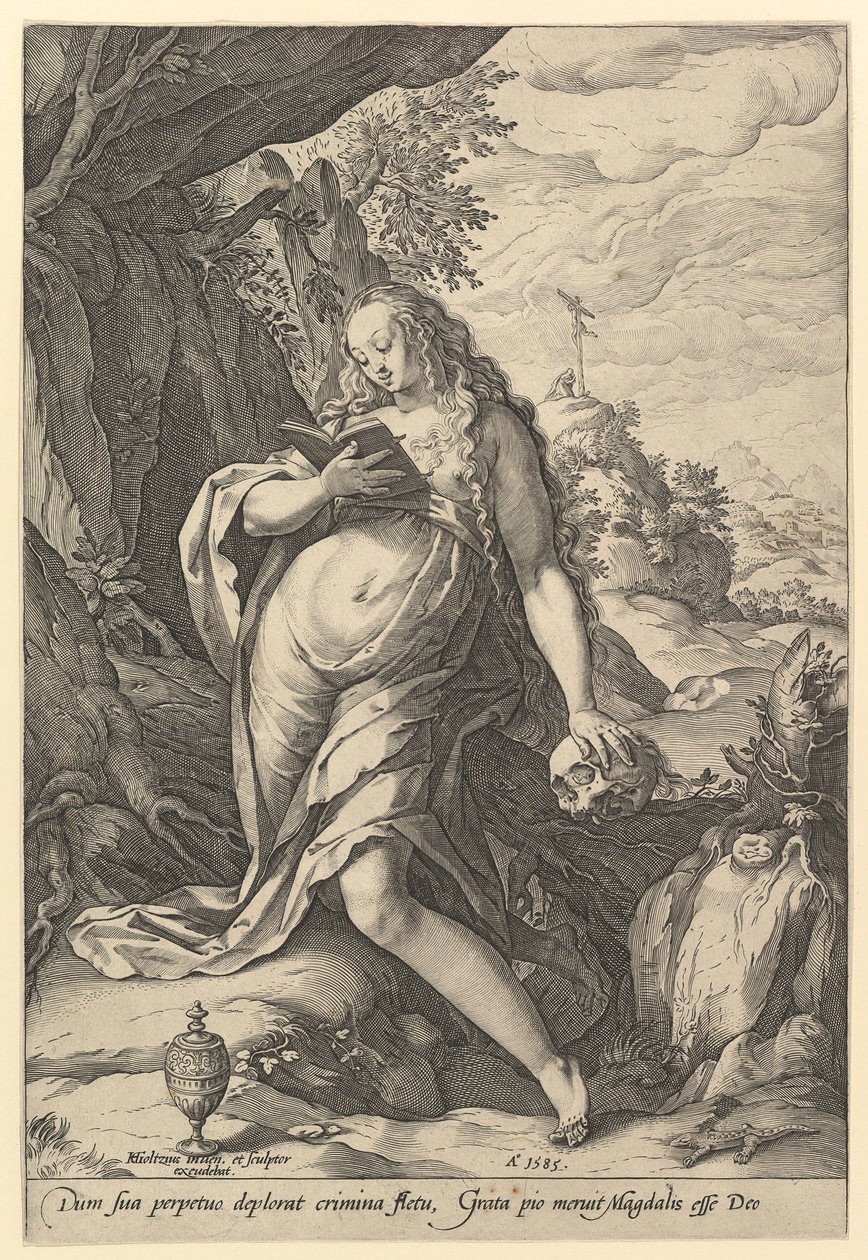 St. Mary Magdalen Penitent, 1585. af Hendrik Goltzius