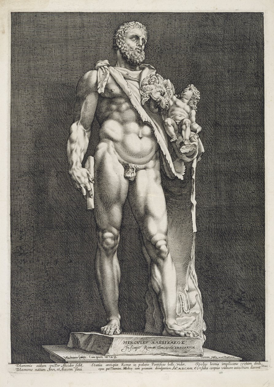 Kejser Commodus som Hercules af Hendrik Goltzius