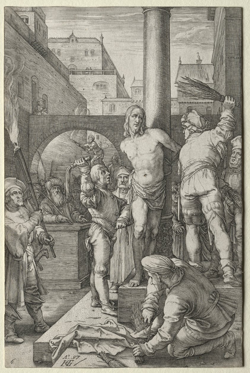 Flagelationen fra The Passion. af Hendrik Goltzius
