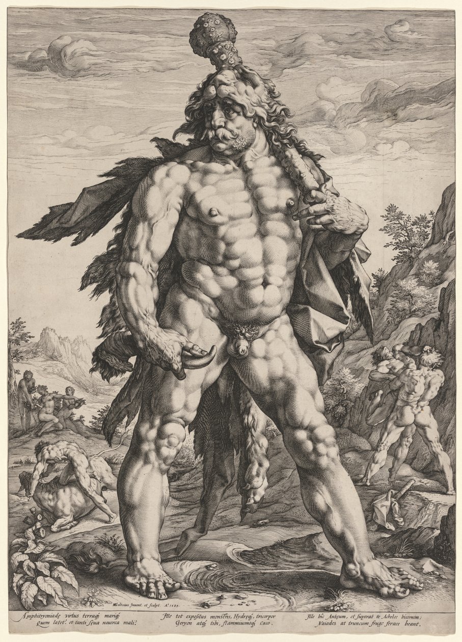 Den store Hercules eller Knollenman, 1589. af Hendrik Goltzius